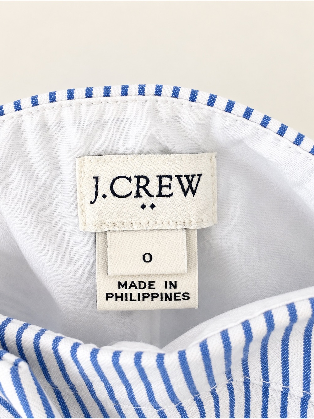 J.Crew Blue White Seersucker Button Dress Size 0 - Picture 3 of 3
